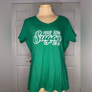 Women’s Green V-Neck St. Patrick’s Day T-Shirt –Party Graphic Tee, Irish